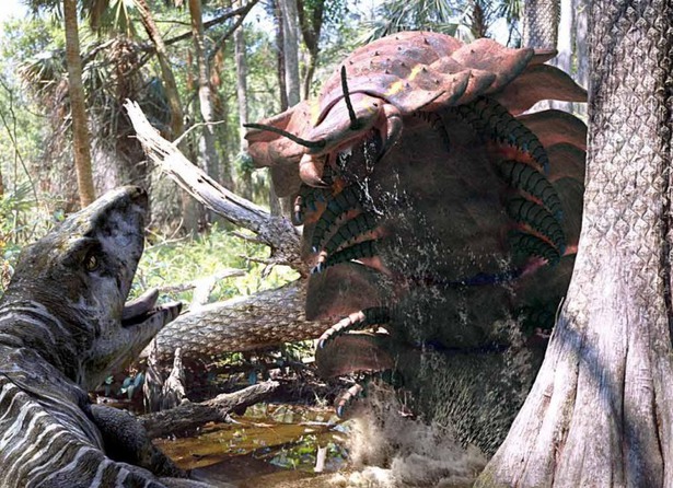 巨型蜈蚣虫怪,远古生物长三米的巨大蜈蚣