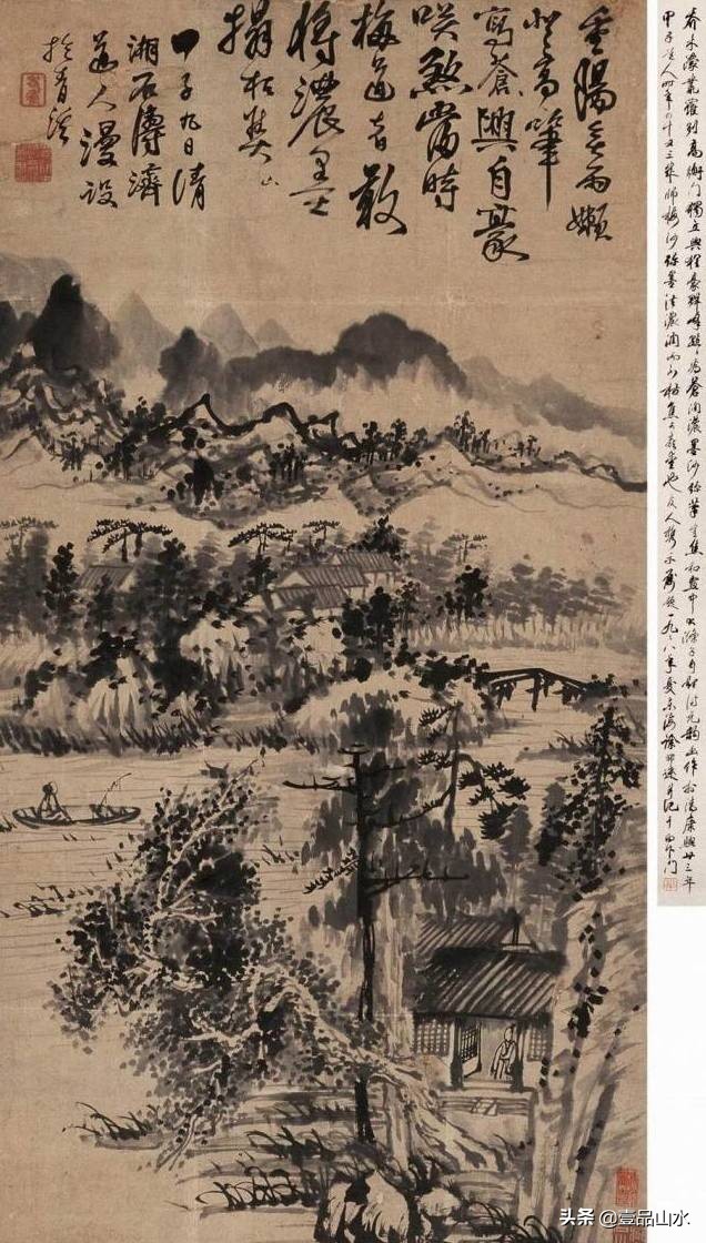 石涛山水画高清大全,石涛小写意山水画小品图片