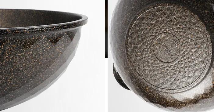 韩国不粘锅麦饭石炒锅18cm,韩国正宗麦饭石炒锅