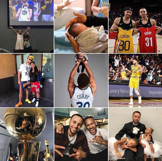 库里晒照,库里满屏照片