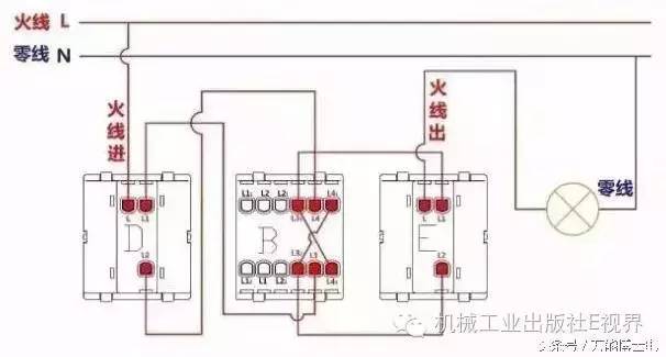 浴霸怎么接线三联三控开关接线图,灯泡内部接线和开关接线图