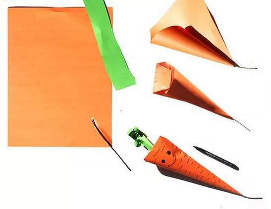 胡萝卜手工作品幼儿园简单教程,手工布艺胡萝卜制作过程图片