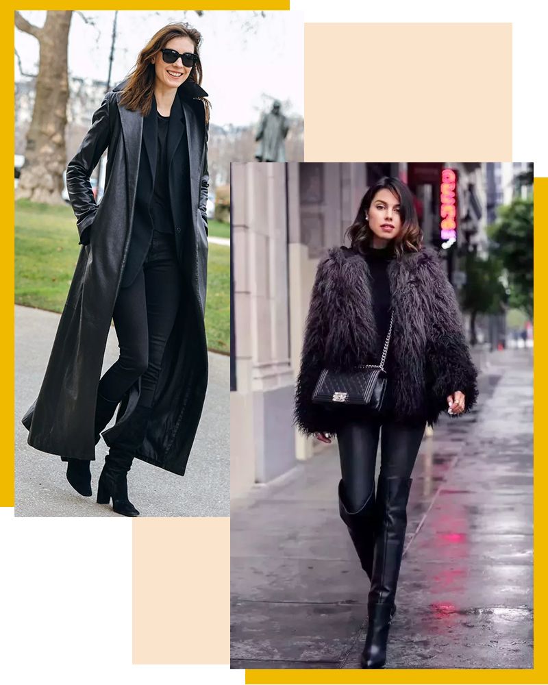 马丁靴+小黑裤,冬日保暖显高CP