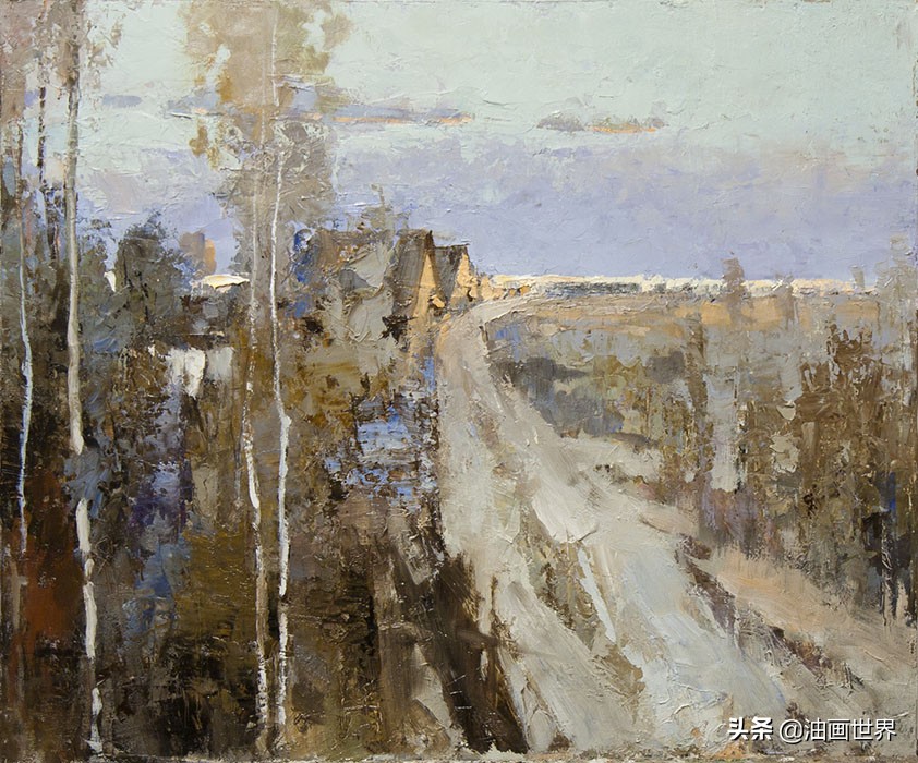 波澜壮阔雄壮唯美的风景油画,笔触风景画