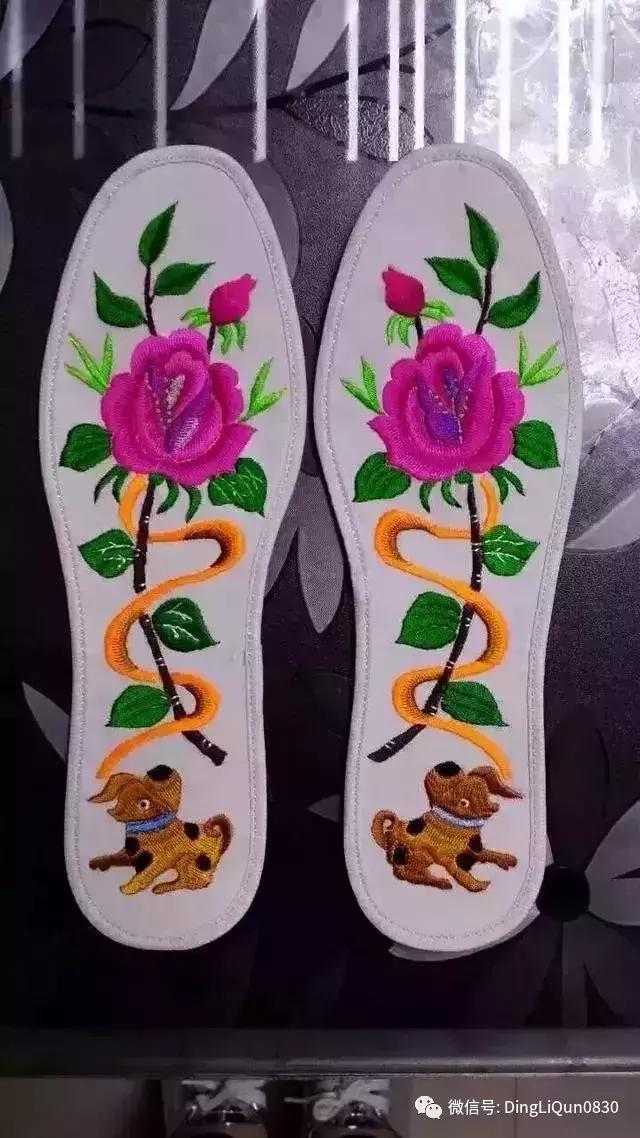 鞋垫上的刺绣艺术欣赏,鞋垫刺绣怎么刺绣熊猫嘴巴