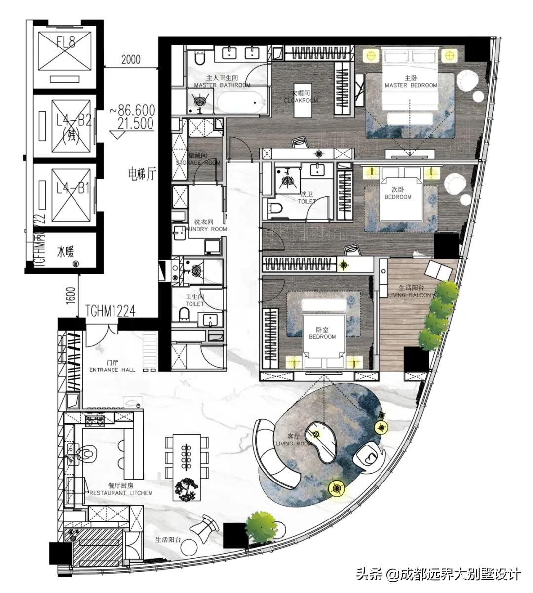 258m²北京三里屯的高级住宅｜极致轻奢意式气质
