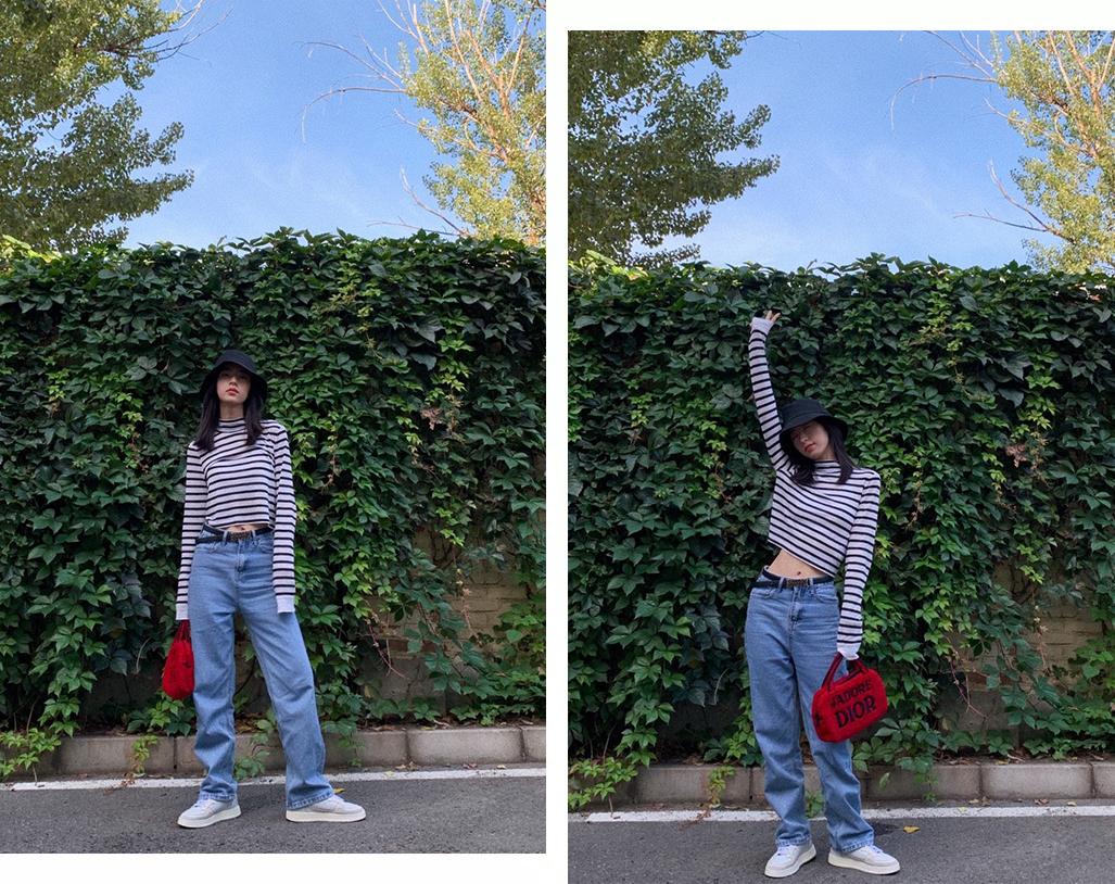 时髦精示范一件白t的100种穿法,一件白t多种穿法女显瘦