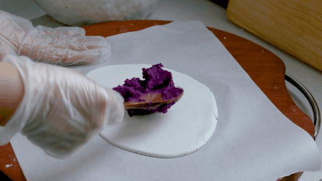 紫薯三角糯米糕,紫薯糯米粉发糕