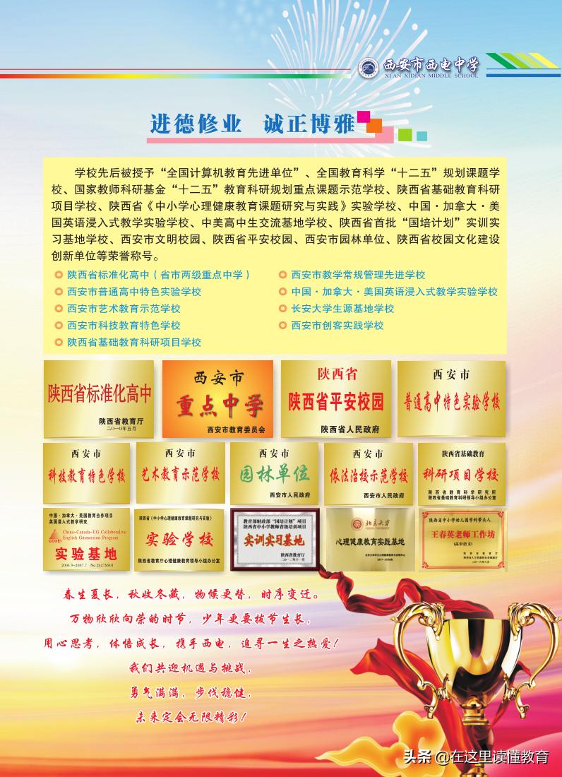 西安市西电中学是什么档次的学校,西安市新优质学校成长计划