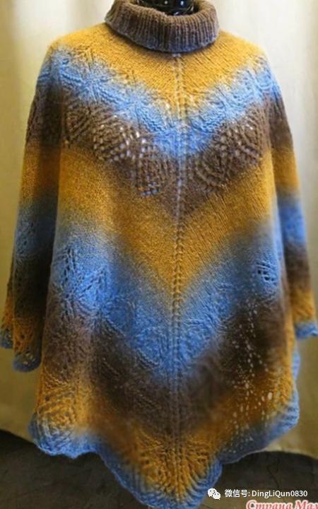 斗篷披肩钩花图样,针织披肩花样图片大全