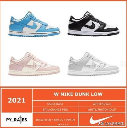 nikedunklow黑白蓝搭配,nikedunklow热门配色