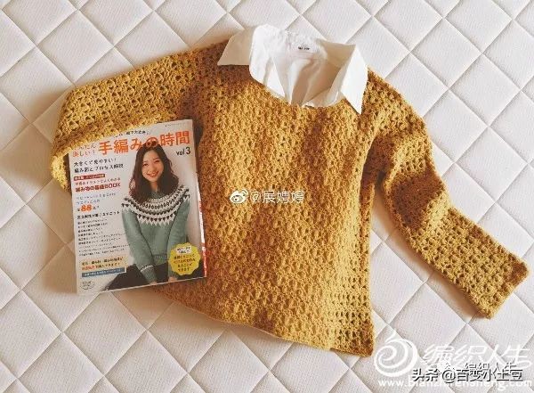 片织羊绒女款落肩袖毛衣教程,依云v领轻柔薄透毛衣的编织图解