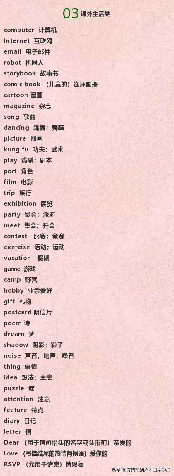 小学英语词汇分类记忆,小学英语最全词汇分类表