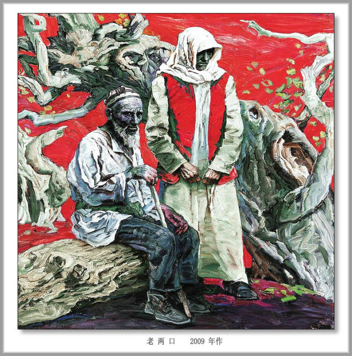 描绘新疆农村的油画,新疆油画风景作品