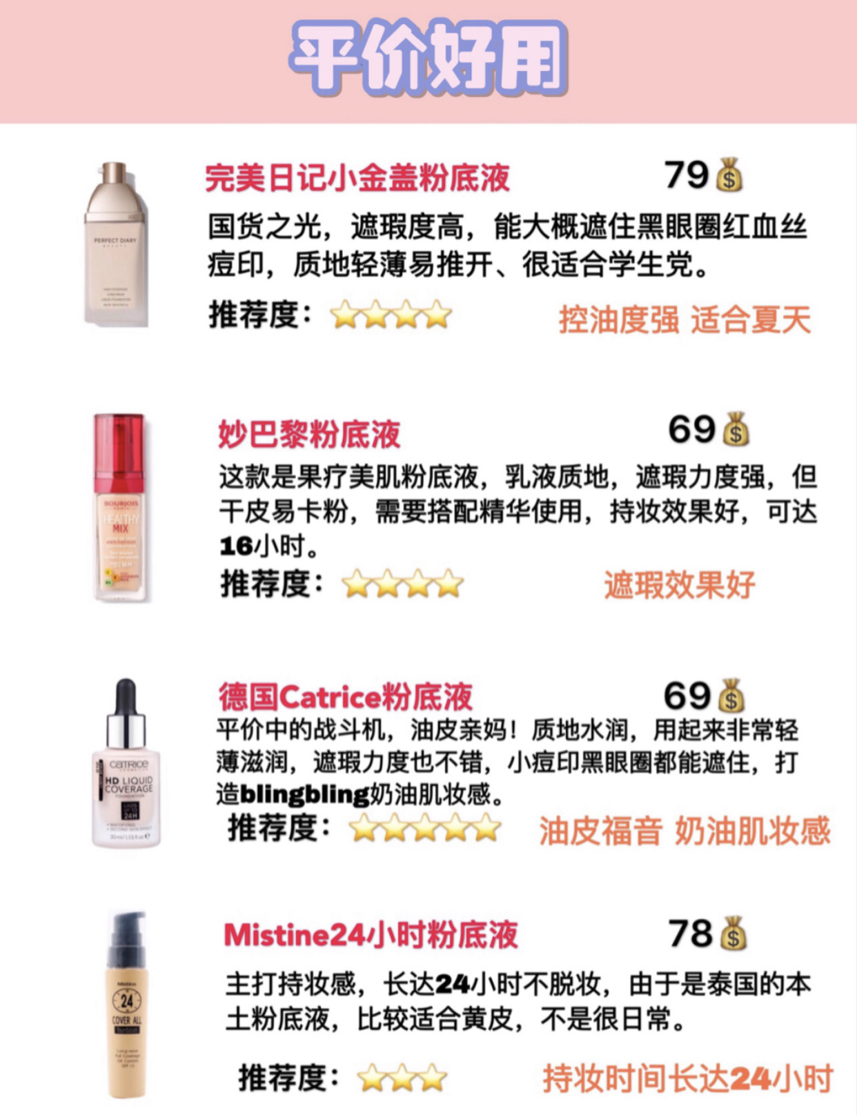 大牌平价粉底液对比,大牌护肤品的平价替代品粉底液