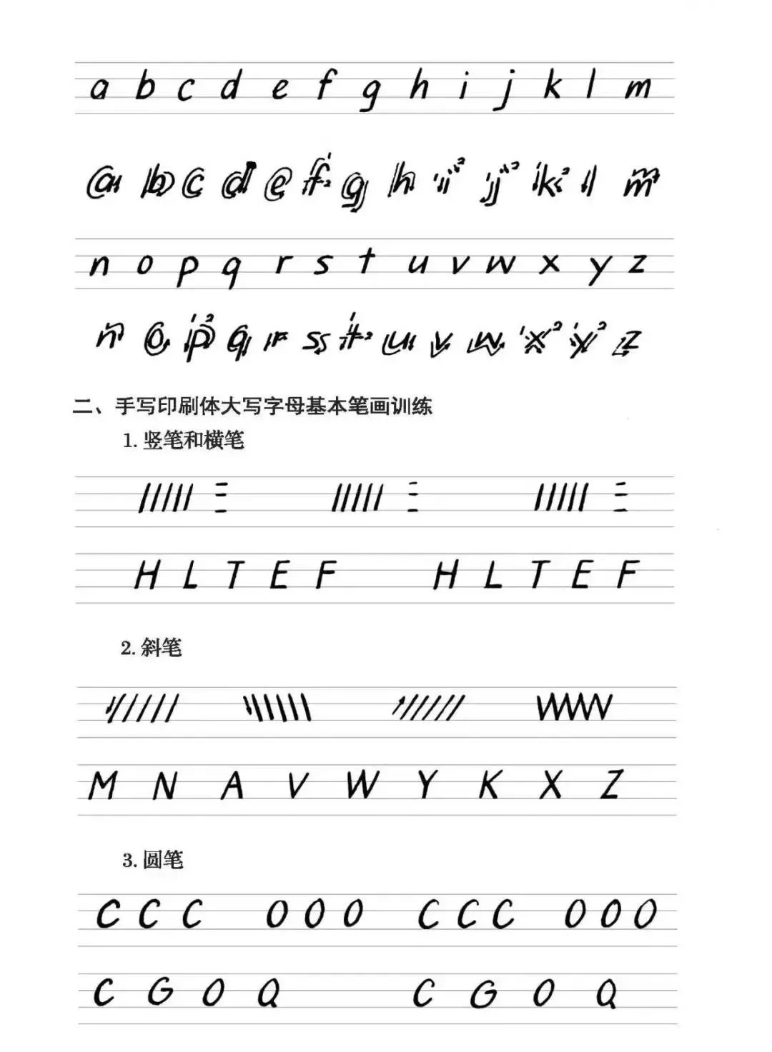 英语字母正确的书写笔顺,英语字母的正确笔顺