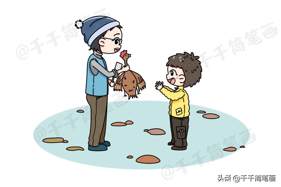 鼠年新年主题简笔画大全,鼠年元旦简笔画带颜色