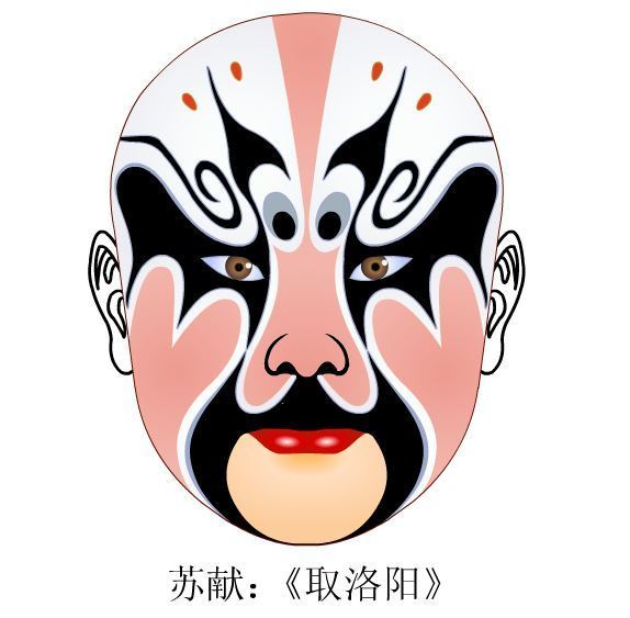 戏曲人物脸谱儿童画,自己创作的戏曲脸谱