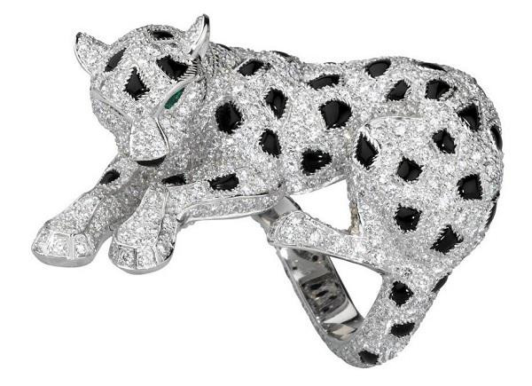 卡地亚窄版豹子戒指黄金,卡地亚豹子头满钻戒指多少钱