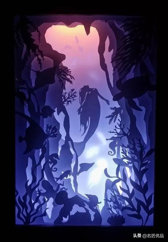 适合做多层立体纸雕的图,屋子半立体纸雕