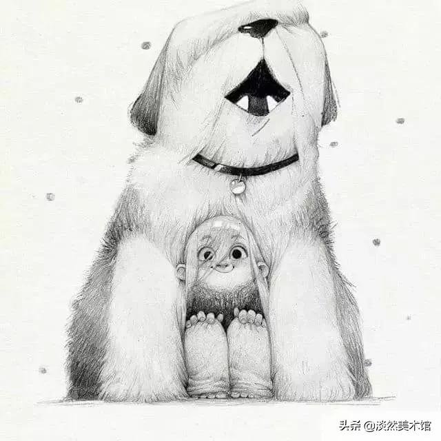 素描画原来可以这么美,素描风插画