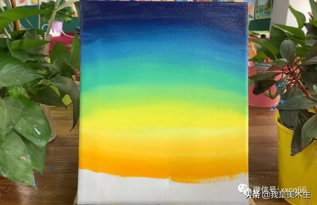 用油画棒画风景油画教程简单儿童,儿童油画瀑布的画法教程