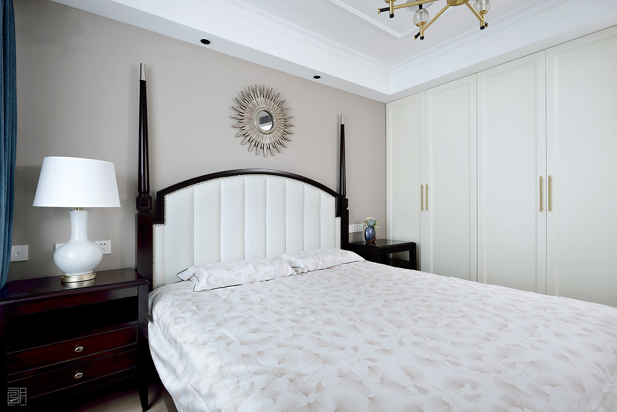 135平方米美式3房2厅精装修效果图,110平的美式风格三居清新优雅