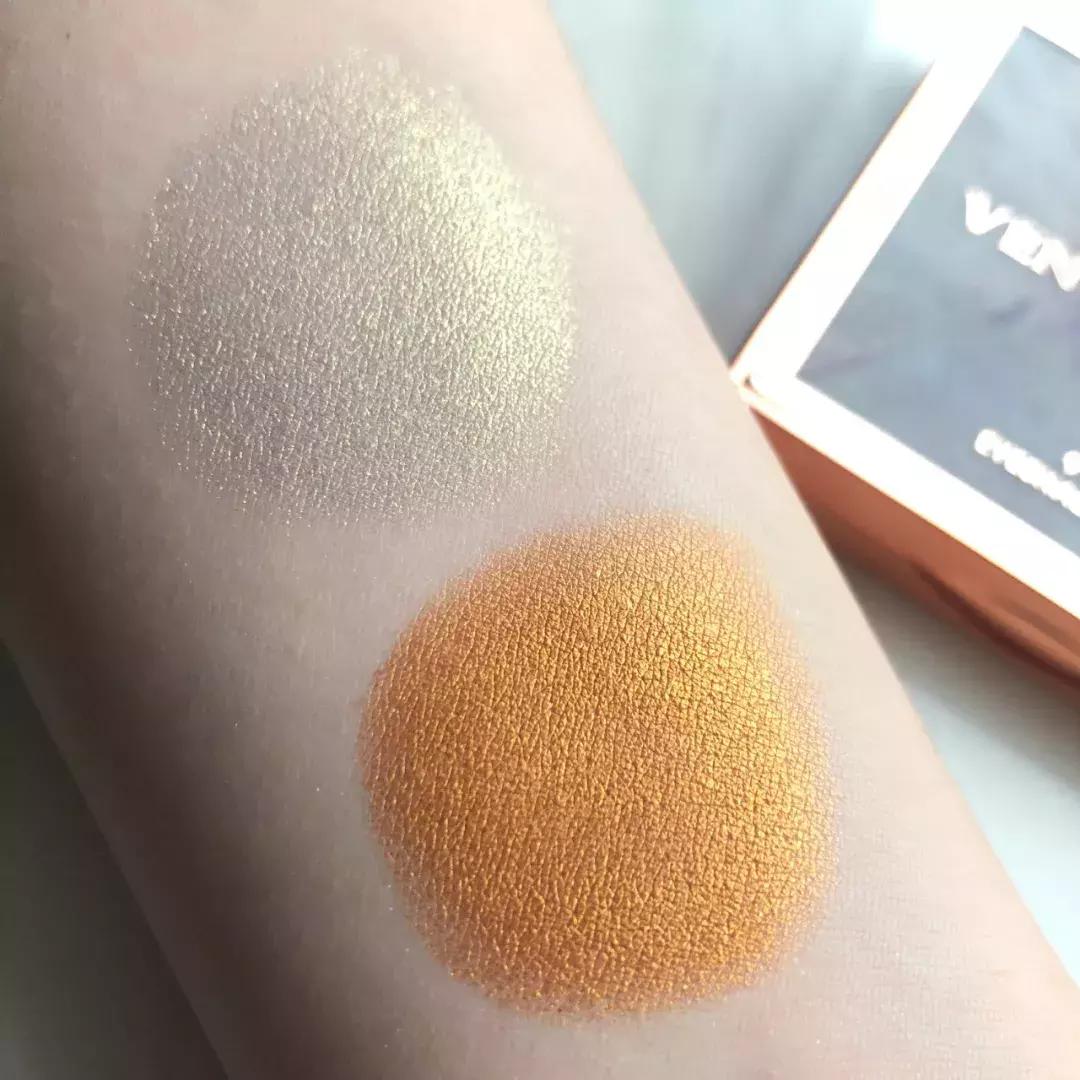 venusmarble九色眼影测评,橘朵的单色眼影新版和旧版对比