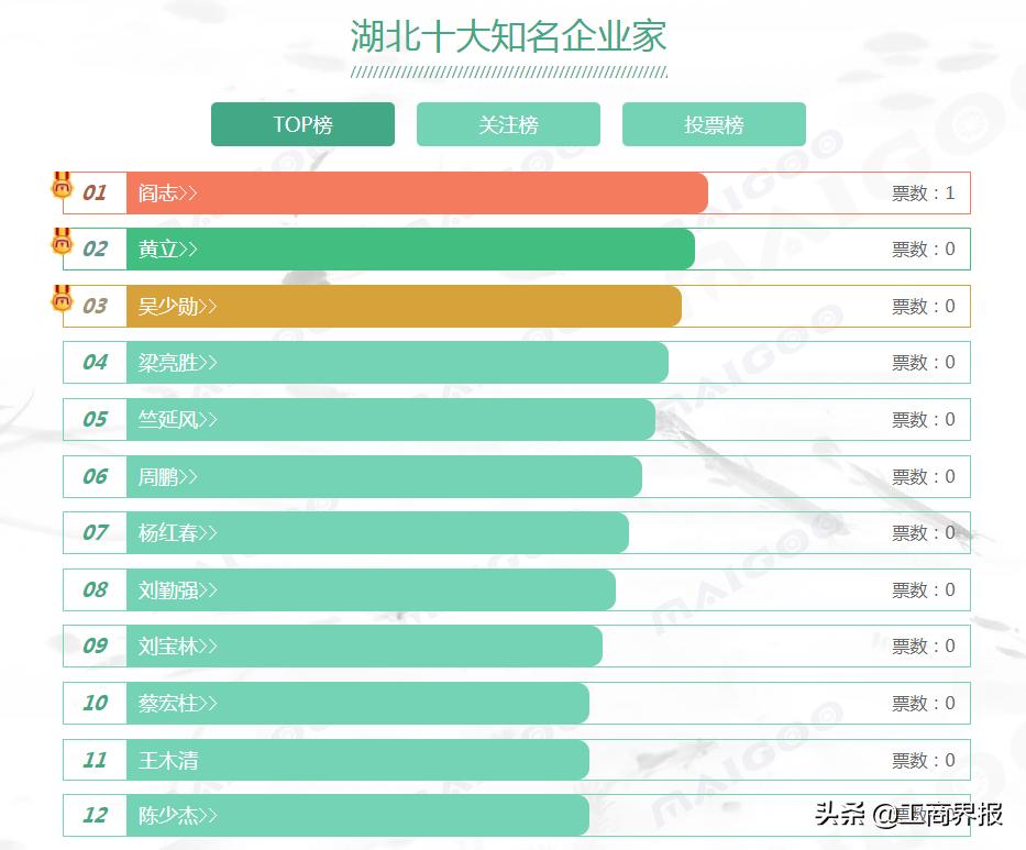 湖北的企业家名人,湖北知名企业家及行业排名