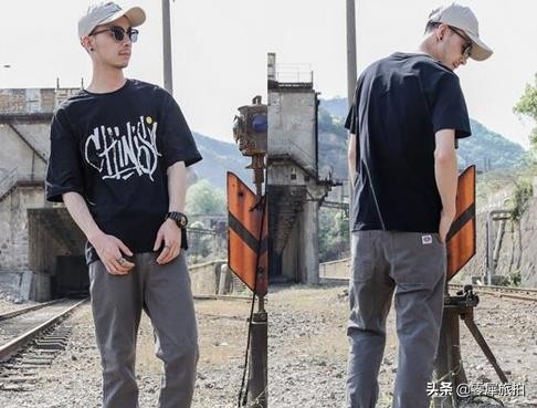 男生黑色哈伦裤配什么短袖好看,秋装黑色哈伦裤搭t恤的穿法