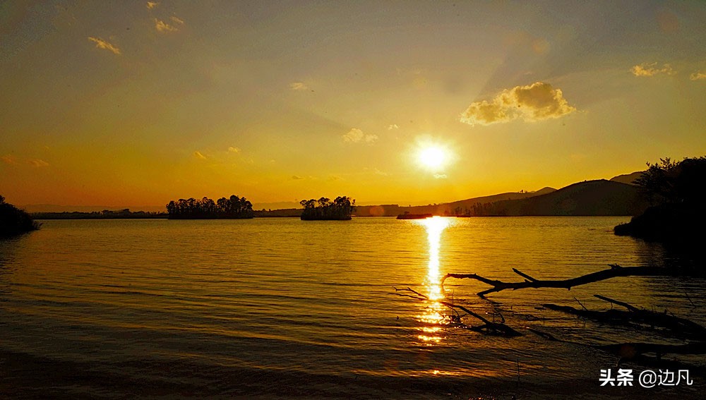 邂逅最美山水田园,春游邂逅一场完美的日落