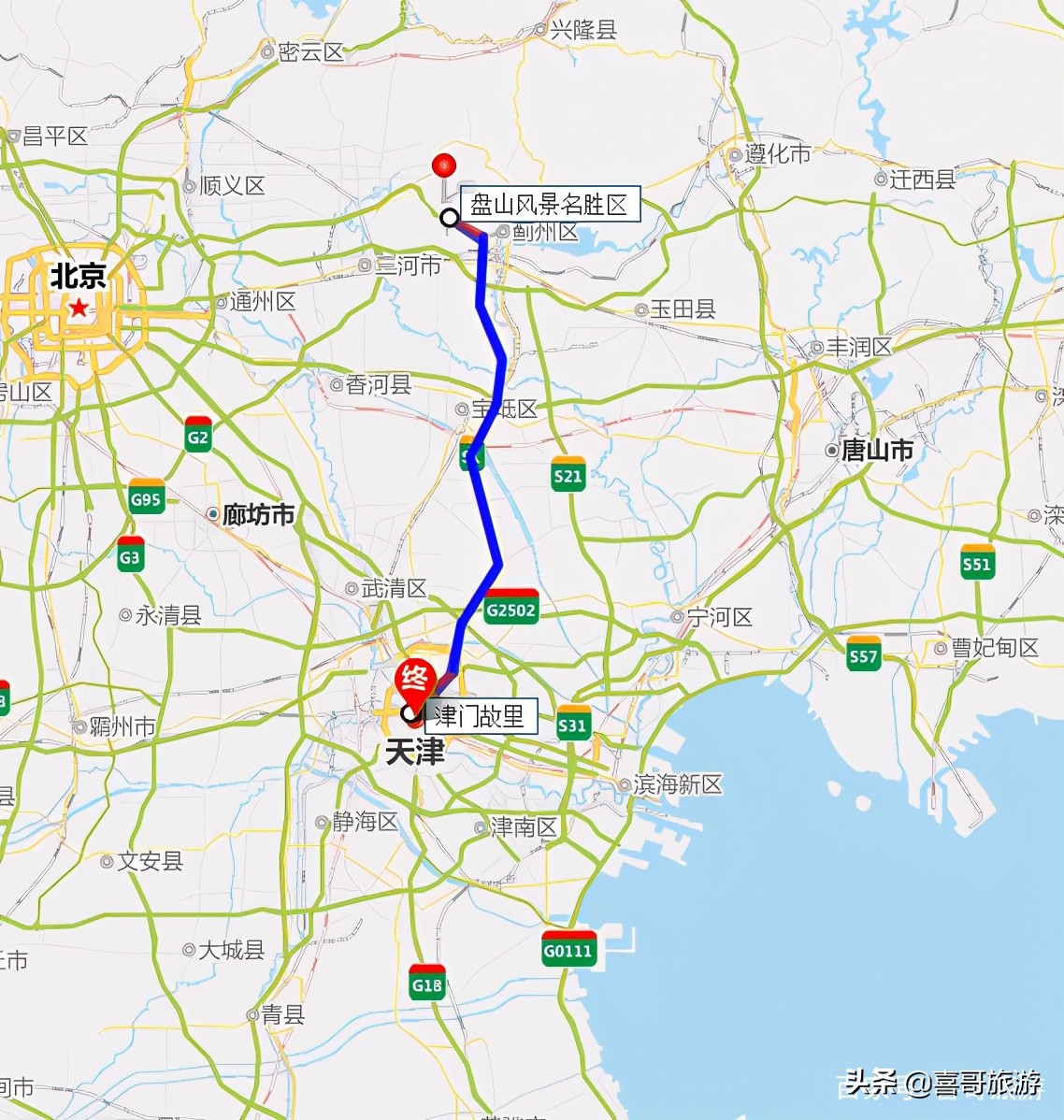 天津旅游路线图五日旅游,天津出发旅游景点推荐自驾三日游