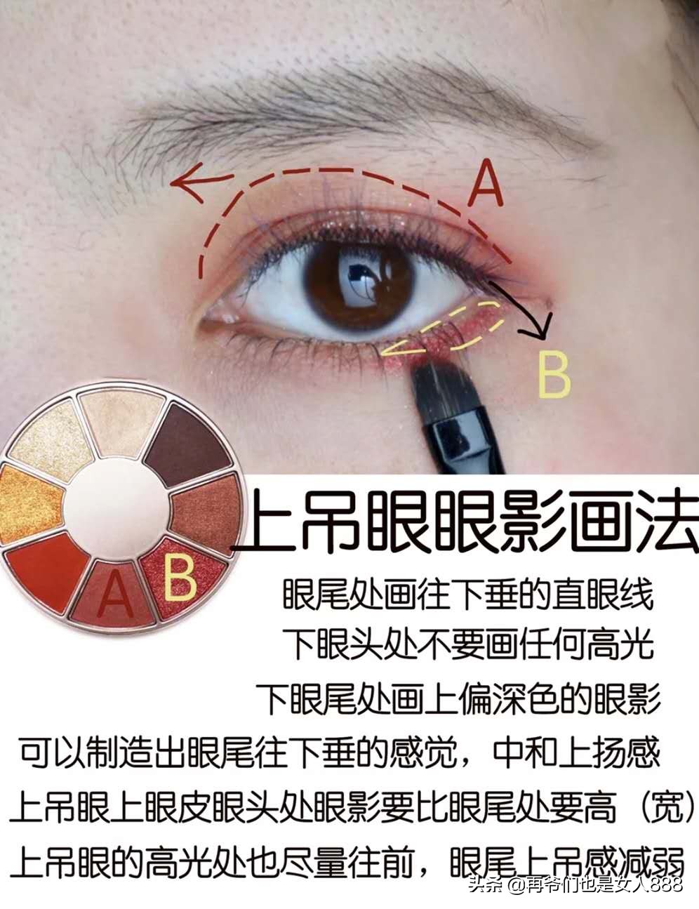 不同眼型的眼影画法教程,日常百搭肿泡眼双眼皮眼影教程