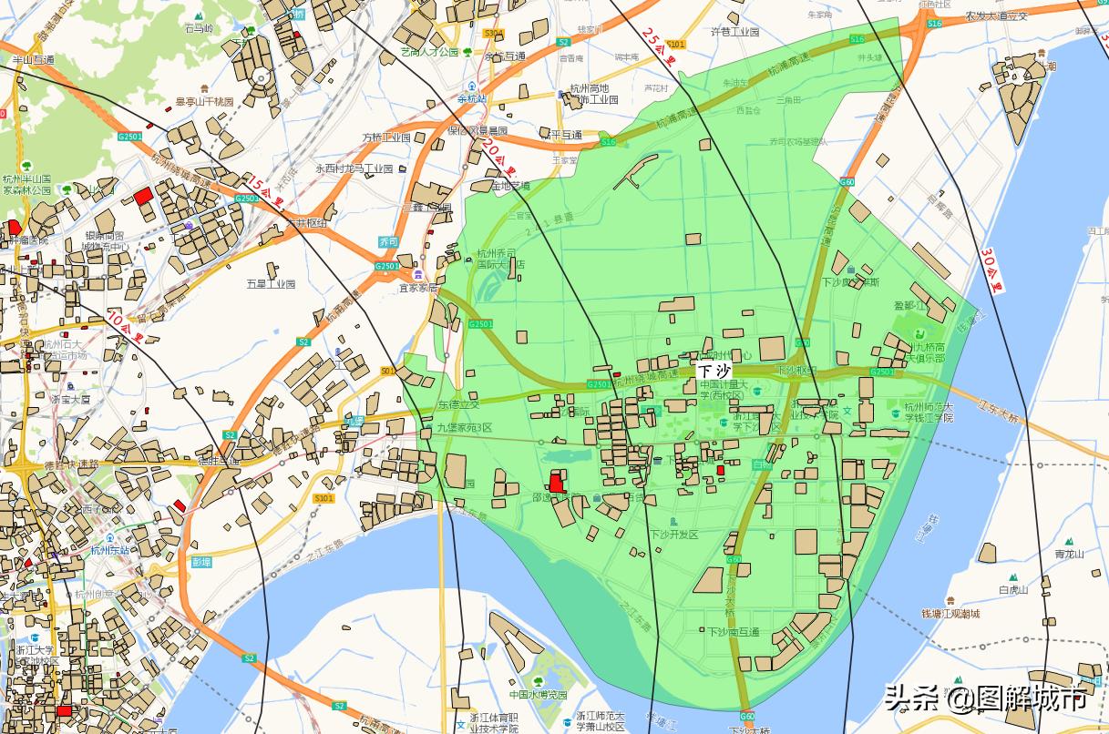 杭州下沙为什么那么繁华,下沙城市地图