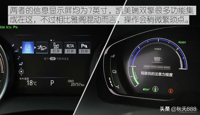 凯美瑞双擎和雅阁混动对比油耗,丰田凯美瑞双擎和本田雅阁混动