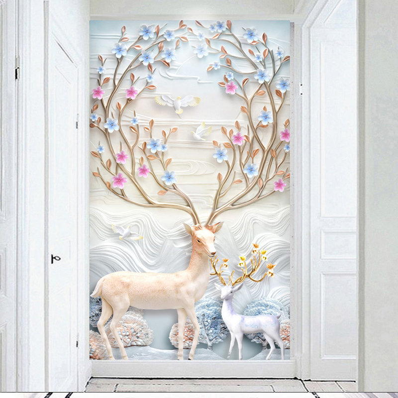 玄关墙瓷砖拼花图案,玄关背景墙大理石瓷砖效果图