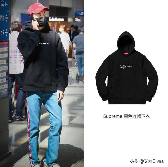 陈伟霆穿supreme黑色,陈伟霆宠爱里面同款连帽外套