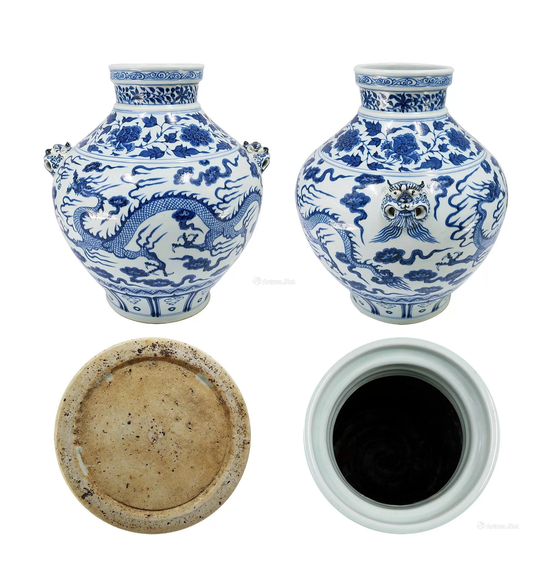 真假元青花铁锈斑对比图,一次认识元青花六大特征