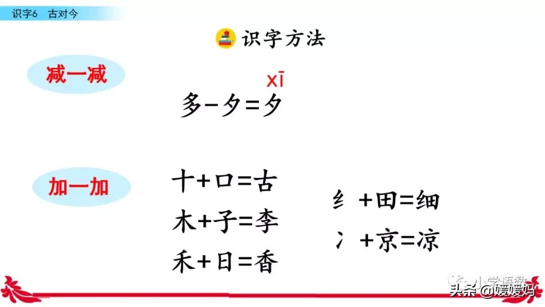 一年级下册识字6古对今预习,一年级语文下册识字6古对今生字