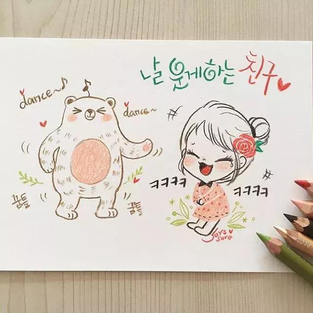 哈士奇的简笔画图片用彩铅画的,儿童彩铅简笔画6-12岁美观小人