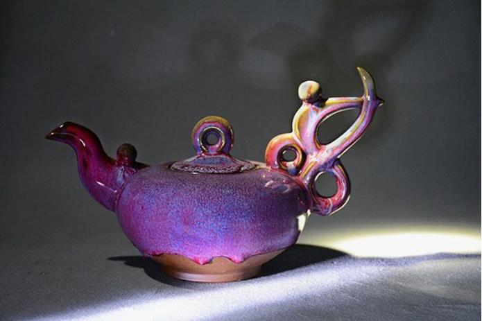 钧瓷瓷器窑变艺术,钧瓷大师贺文奇梅瓶