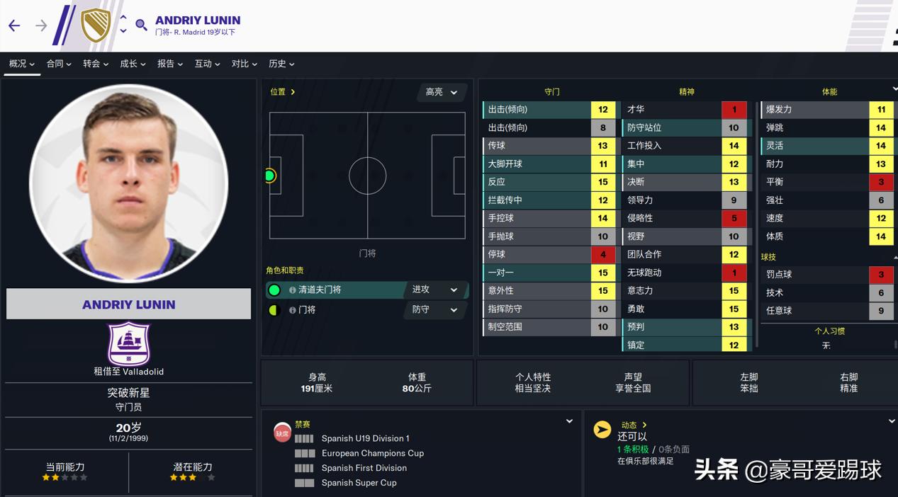 fm2020足球经理,fm2018里最强的门将谁