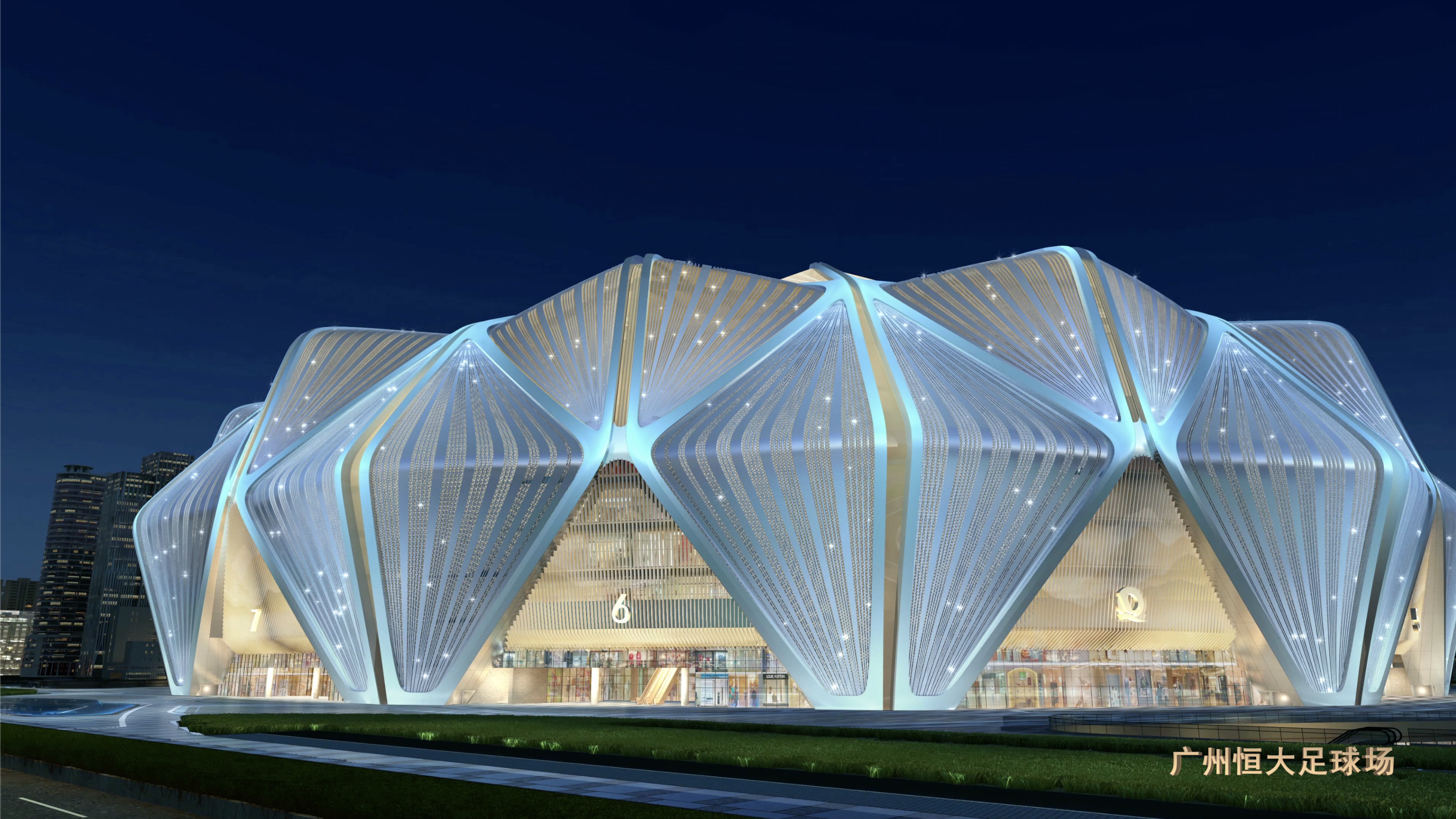 恒大灯光秀完整视频,恒大广州总部灯光秀