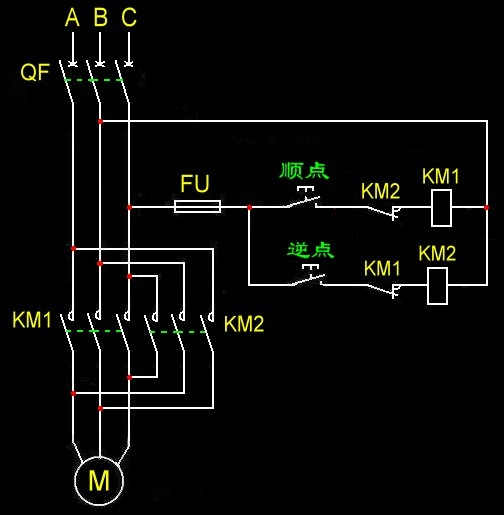 星三角正反转实物图接法,星三角正反转电路图