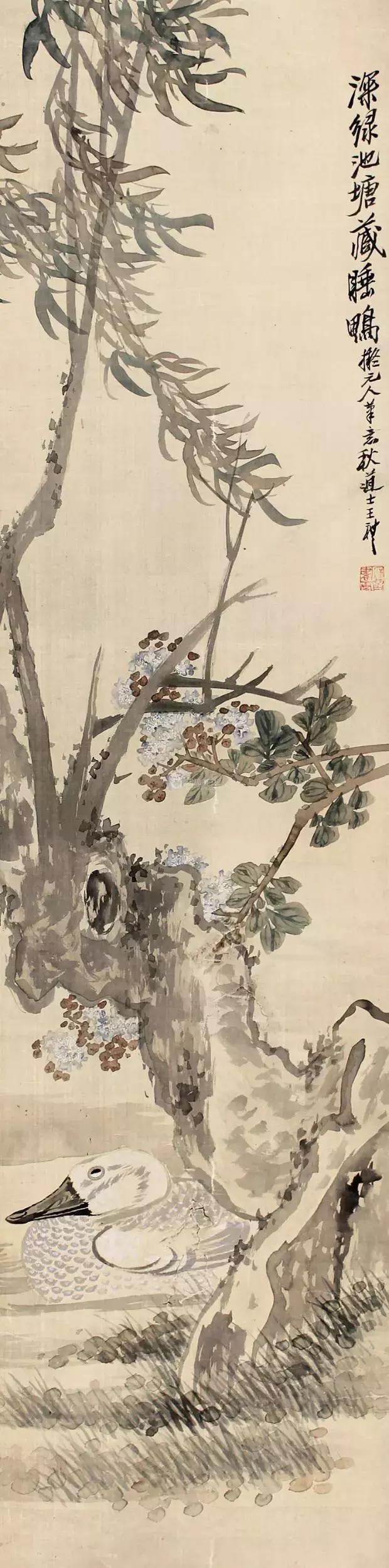 潘天寿100幅花鸟画欣赏,潘天寿花鸟画构图法