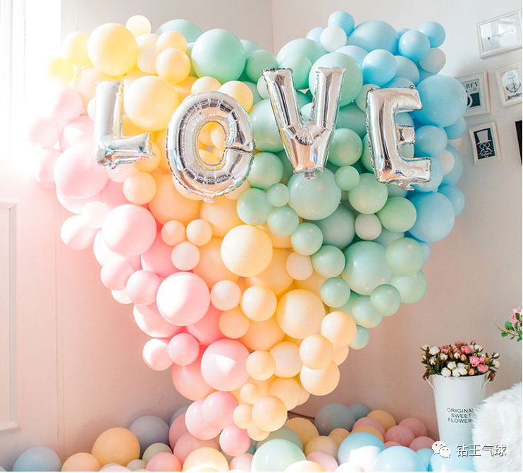 马卡龙气球造型表白,心形马卡龙气球