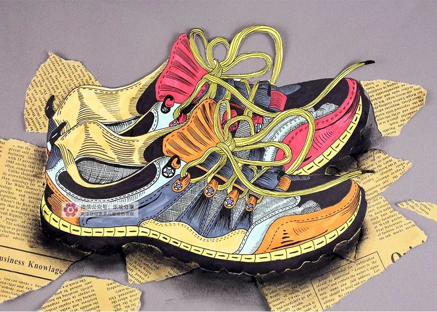 写生鞋子,我设计的鞋子绘画创意