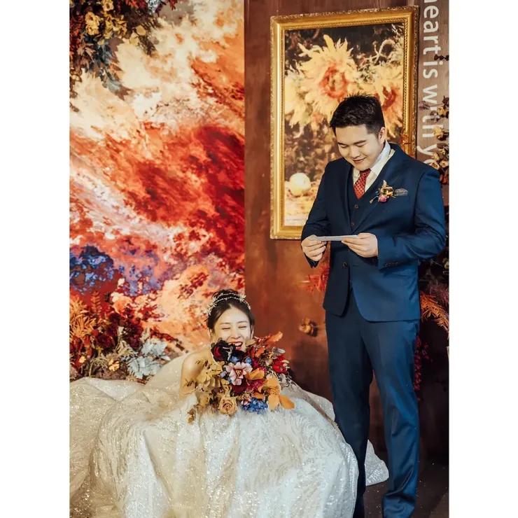 莫奈油画风复古婚礼,复古油画森系婚礼