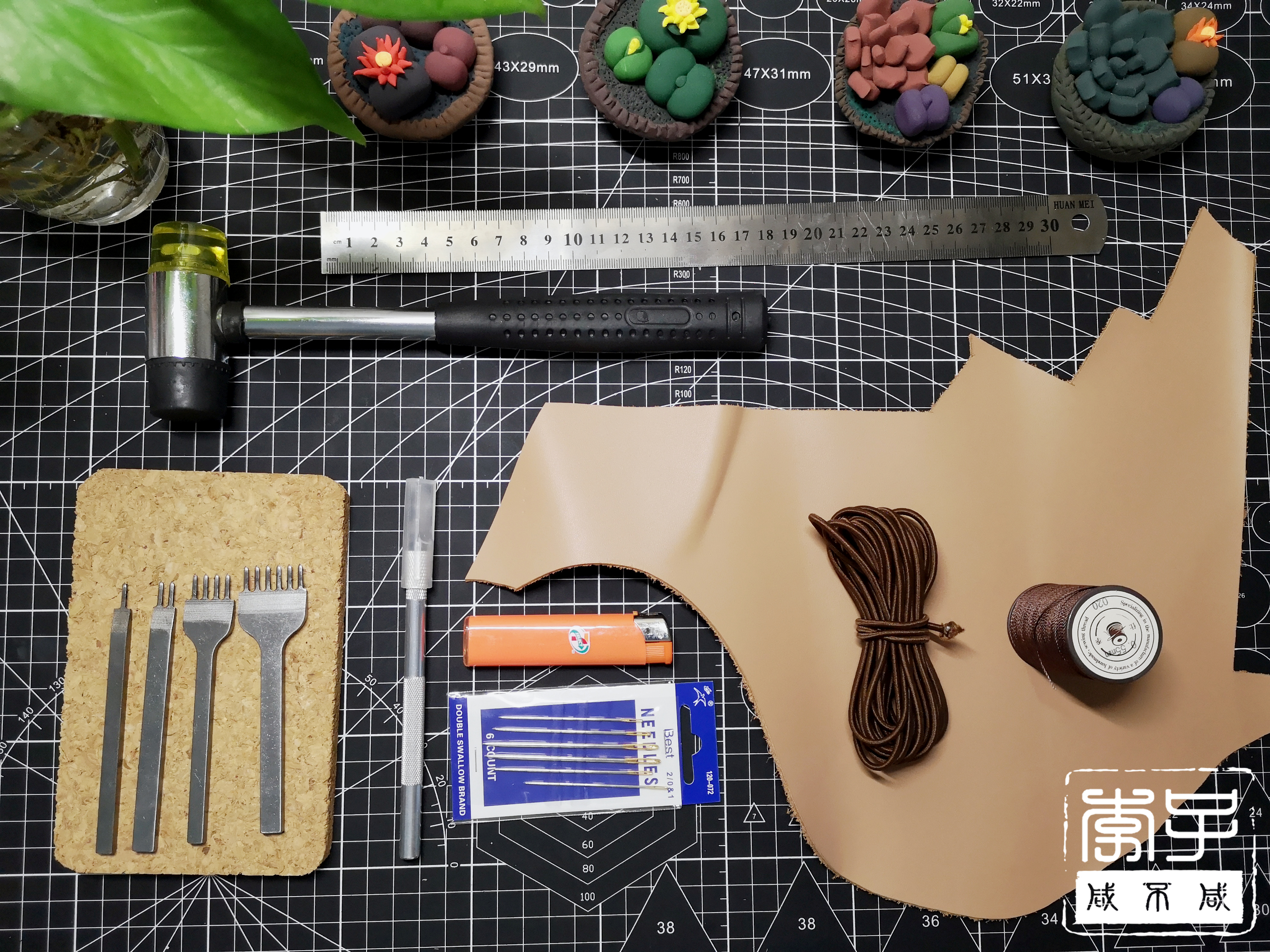 手工皮革钥匙包制作图片大全,手工牛皮钥匙包包浆