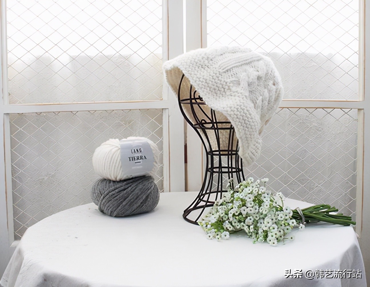 编织韩国帽,最简单的编织帽